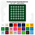 22"x22" Hunter Green Custom Printed Imported 100% Cotton Bandanna